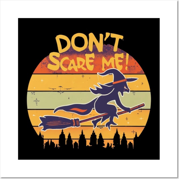 Witch on a broom: Don't scare me! Wall Art by Roman Pušnik